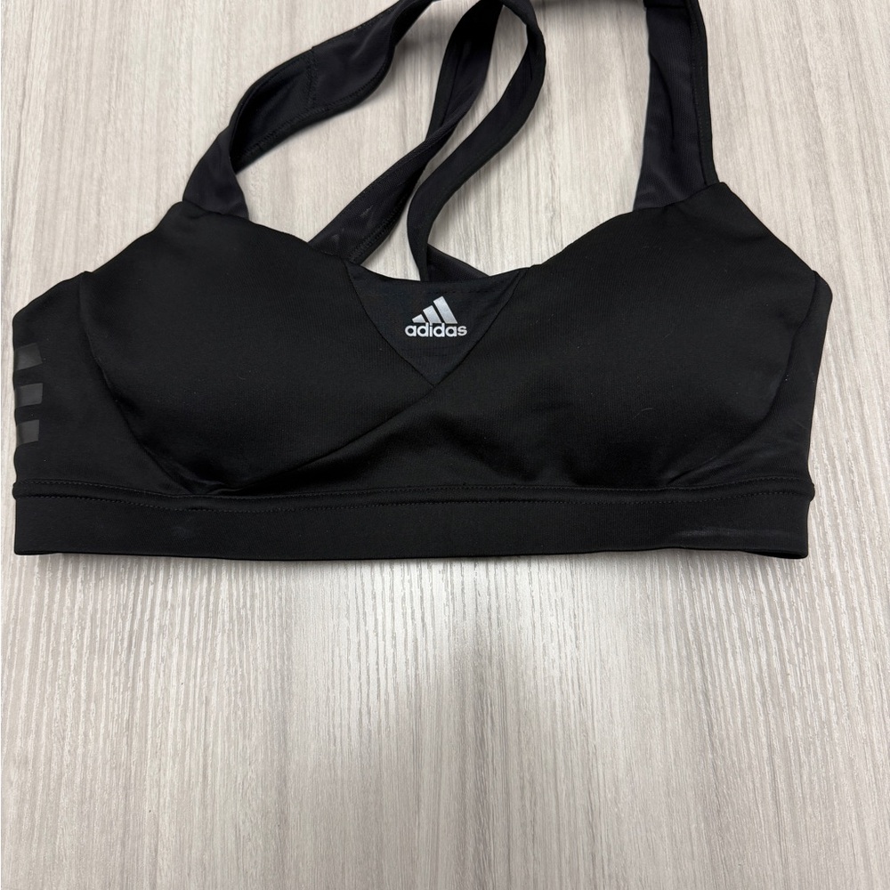 adidas Black Strappy Medium-Impact Sports Bra